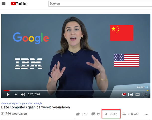 YouTube delen